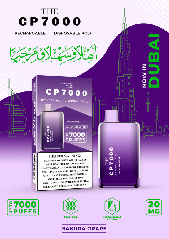 CP7000 Disposable Vape Pod Device 20MG - SAKURA GRAPE