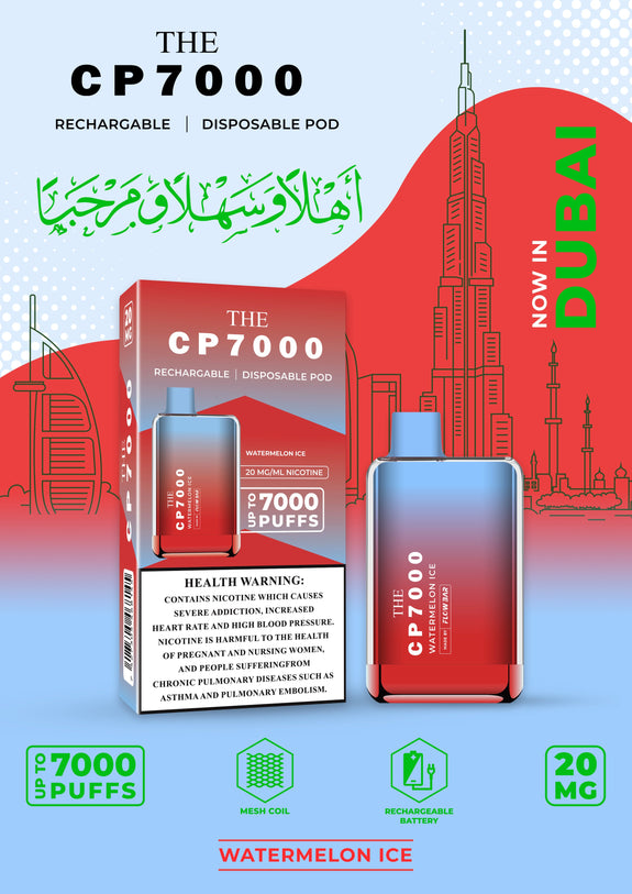 CP7000 Disposable Vape Pod Device 20MG - WATERMELON ICE